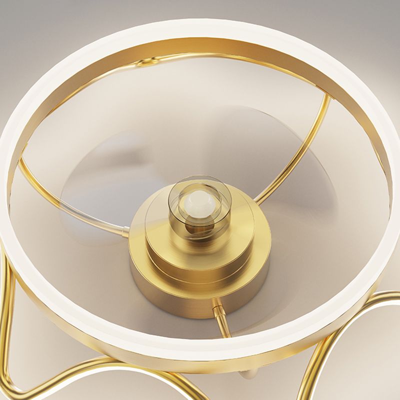 Modern Ceiling Fan Light Simple LED Ceiling Mount Lamp with Acrylic Shade for Bedroom