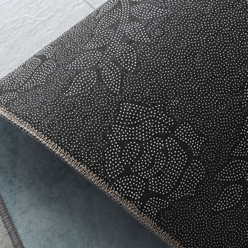 Retro Round Rug Medallion Print Polyester Carpet Non-Slip Backing Area Rug for Living Room