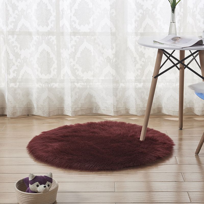 Relaxing Nordic Rug Multi-Color Plain Carpet Easy Care Shaggy Rug for Girls Bedroom