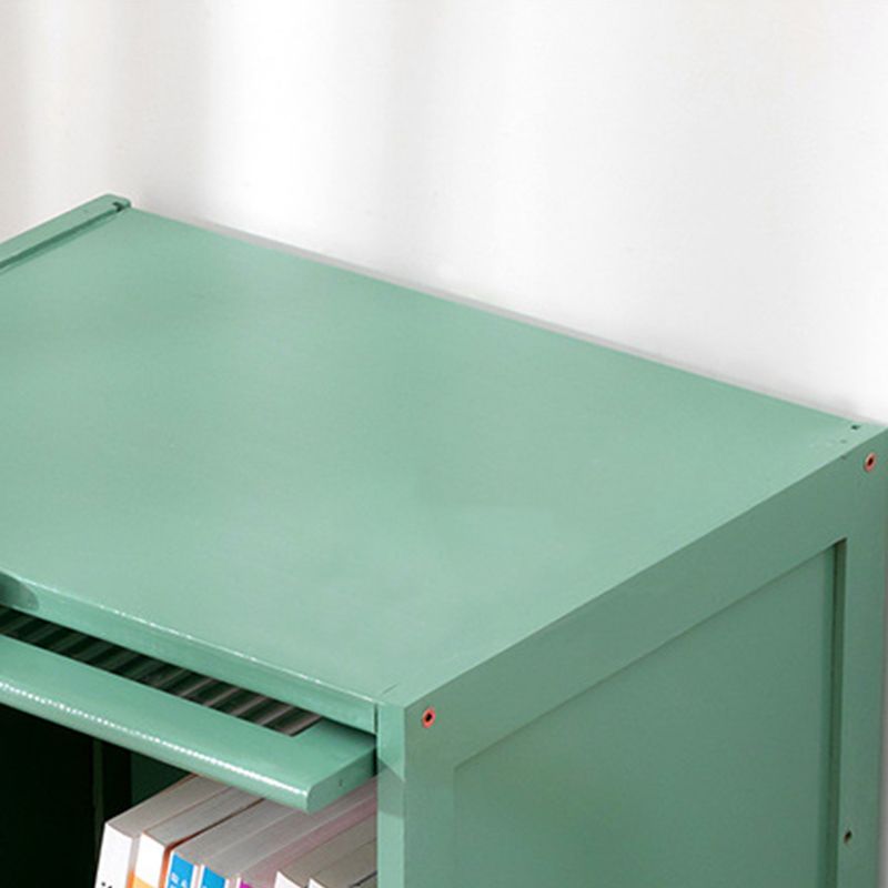 Bamboo Standard Bookcase Scandinavian Closed Back Bookshelf with Cabinets