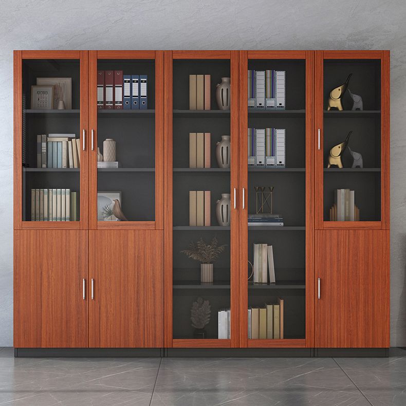 Contemporary Bookcase Closed Back Engineered Wood Vertical Shelf Bookcase