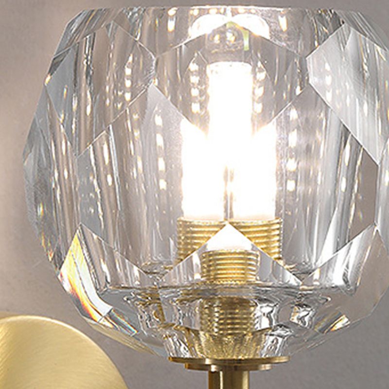 Moderne Messing Wandleuchte Globus Gold Wandleuchten mit Kristall für Schlafzimmer