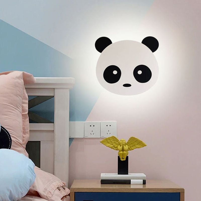 Nordic Style Iron Wall Light Panda Shape Wall Lamp for Children's Room