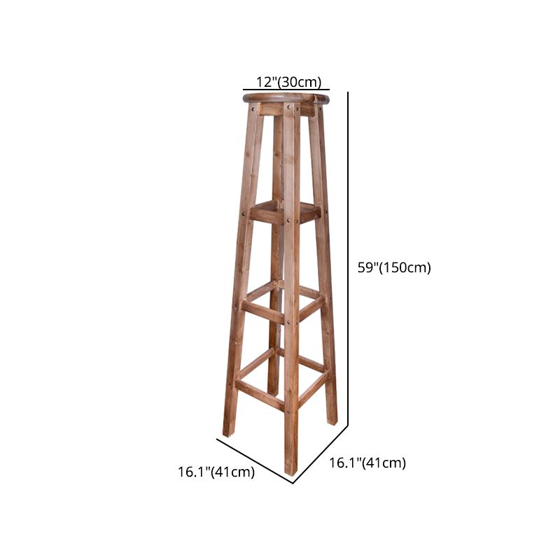 Telón de barras de madera de diseño contemporáneo para taburetes sin espalda para el hogar con base de madera