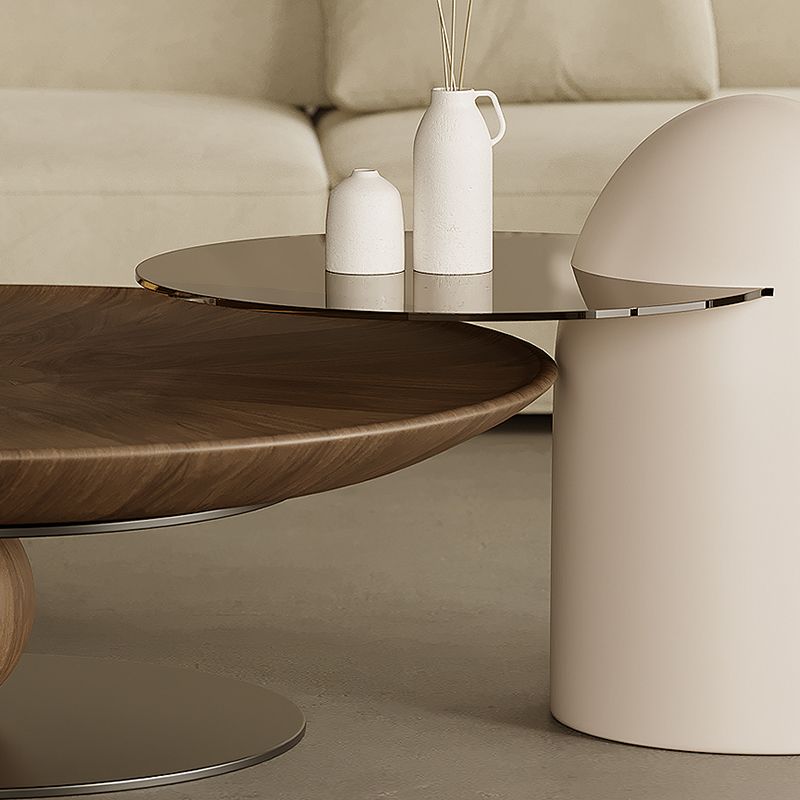 Abstract Coffee or End Table Contemporary Solid Wood Coffee Cocktail Table