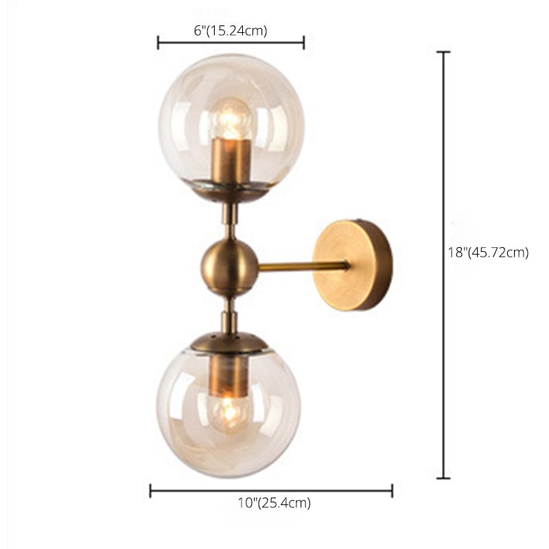 Spherical Wall Sconce Lights Nordic Retro Style Glass Sconces for Bedroom
