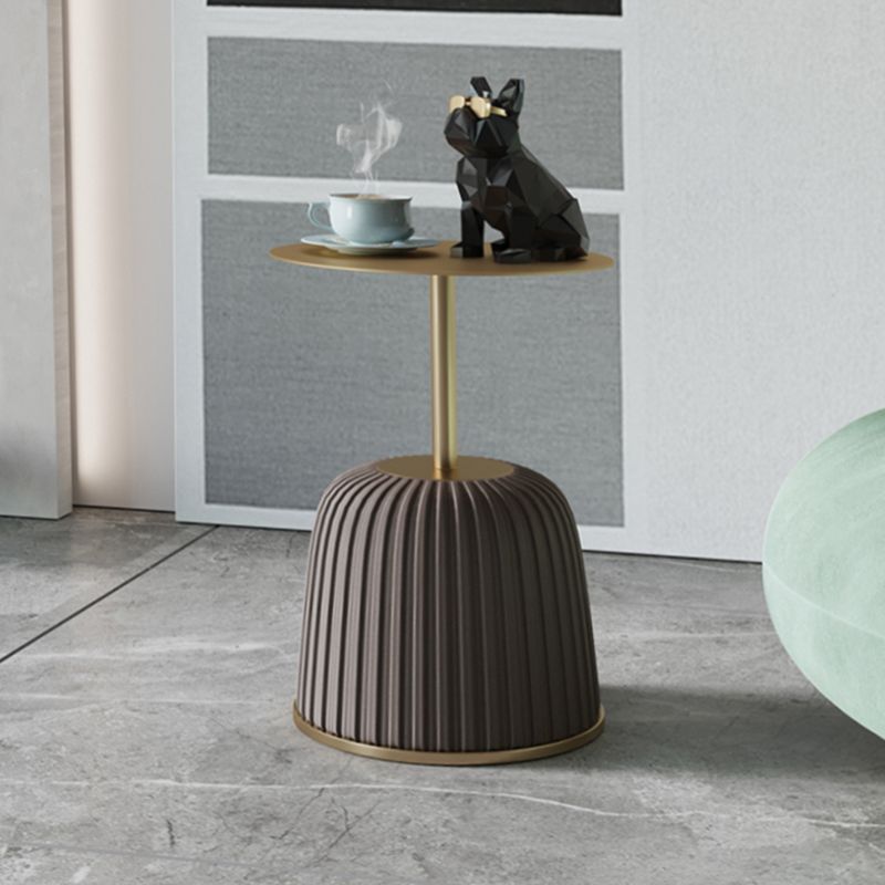 Modern Coffee/White Round Coffee Table Porcelain Metal Cocktail Table