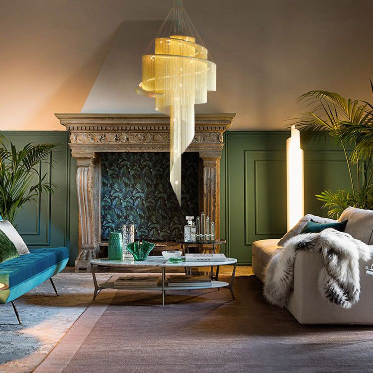 Fringed Suspension Pendant Light Modern LED Metal Pendant Ceiling Light for Home