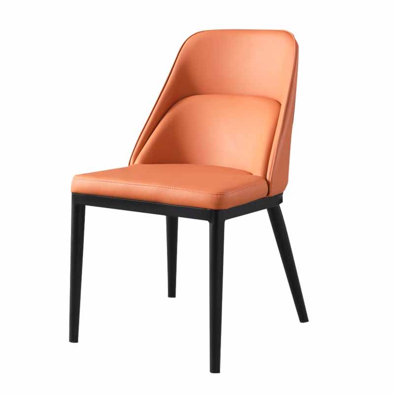 Modern Solid Back Armless Chair Leather Dining Side Chairs for Home Use