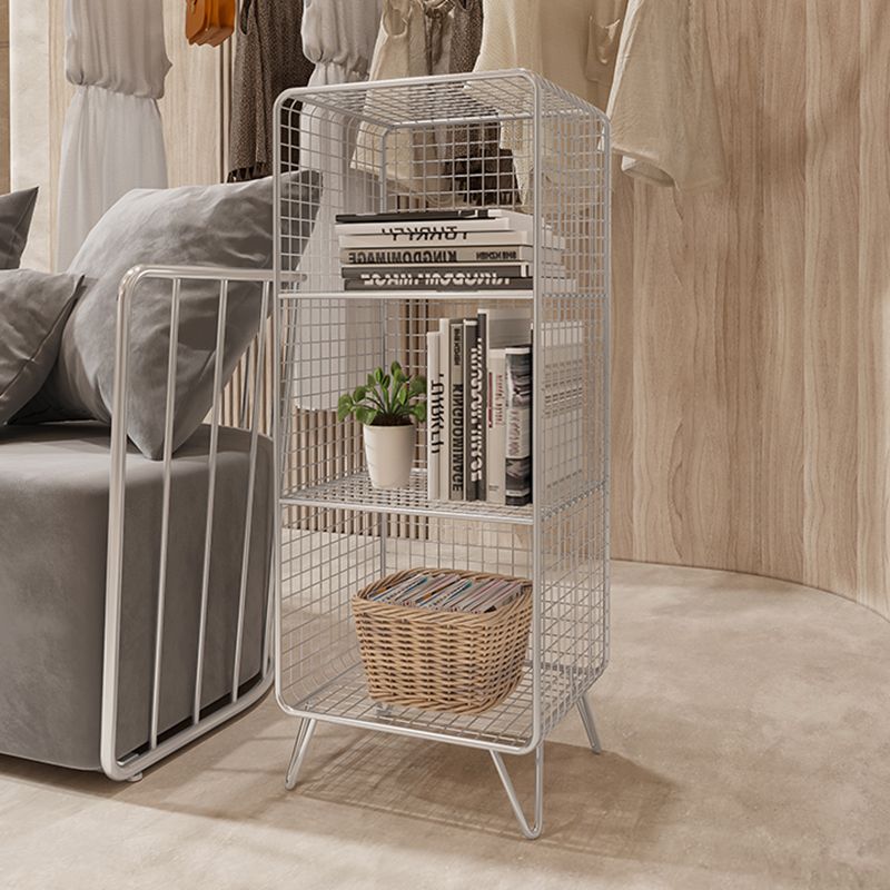 Modern Style Bookcase Vertical Metal Closed Back Bookshelf for Home