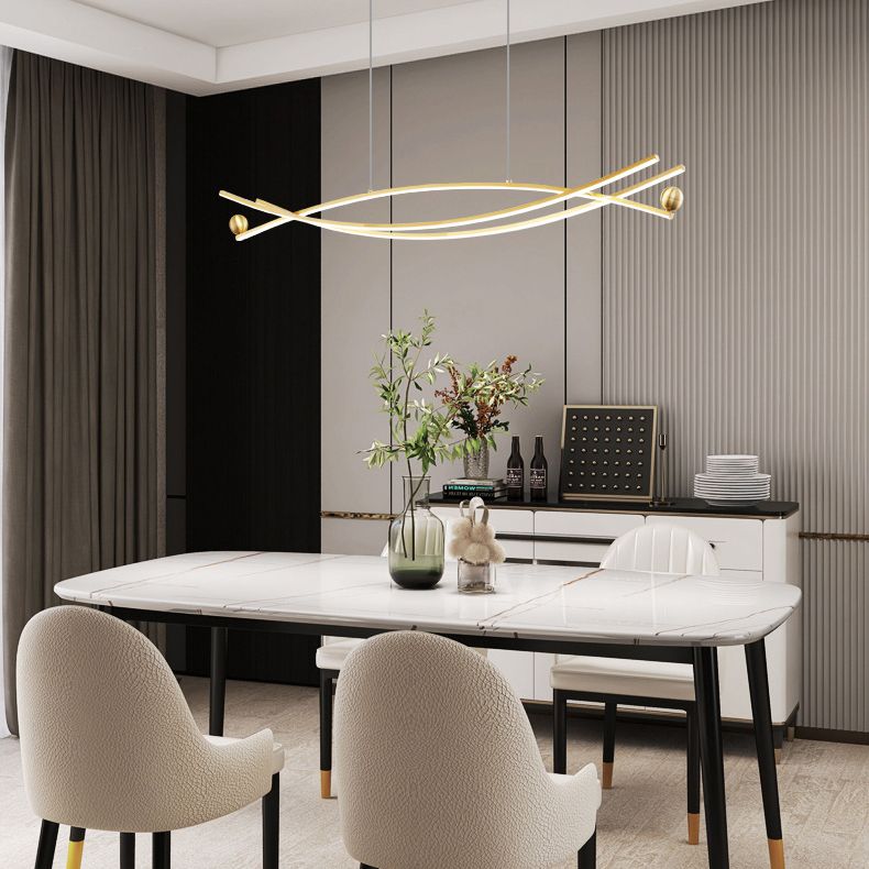 Multiple-Light Geometric Island Lighting Modern Metal Island Pendant Lights