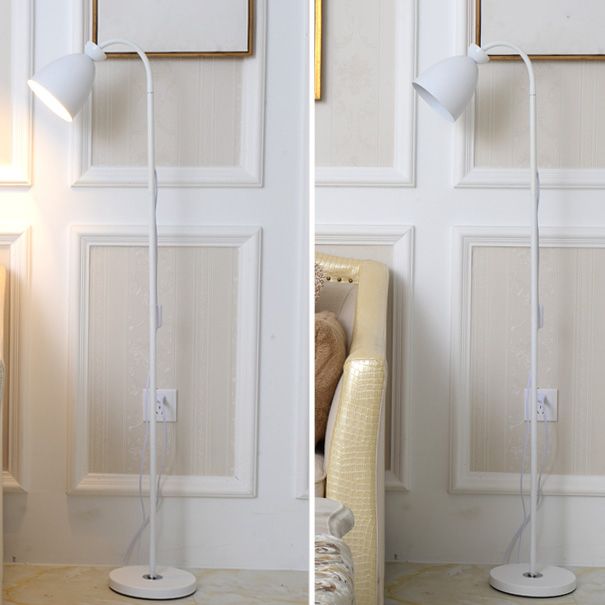 Macaron Bell Leesvloer Lamp metaal 1 kop Bed Bevloer Licht met flexibele arm