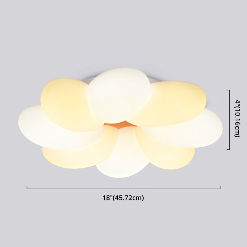 Flower Flush Mount Lighting 1 Light Plastic Kids Flush Ceiling Light Fixtures for Girls Bedroom
