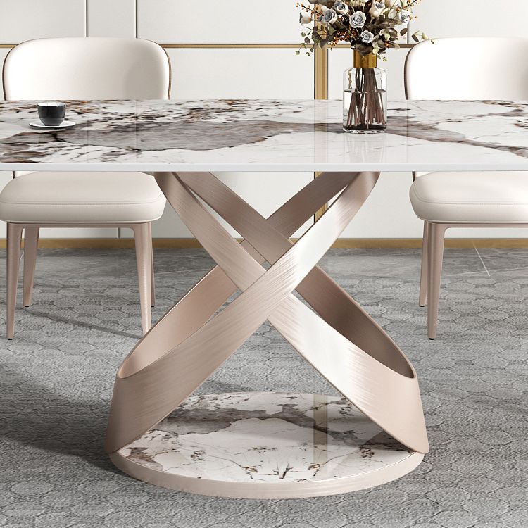 Contemporary Sintered Stone Dining Table Set Rectangle 1/2/5/7 Pieces Dining Set