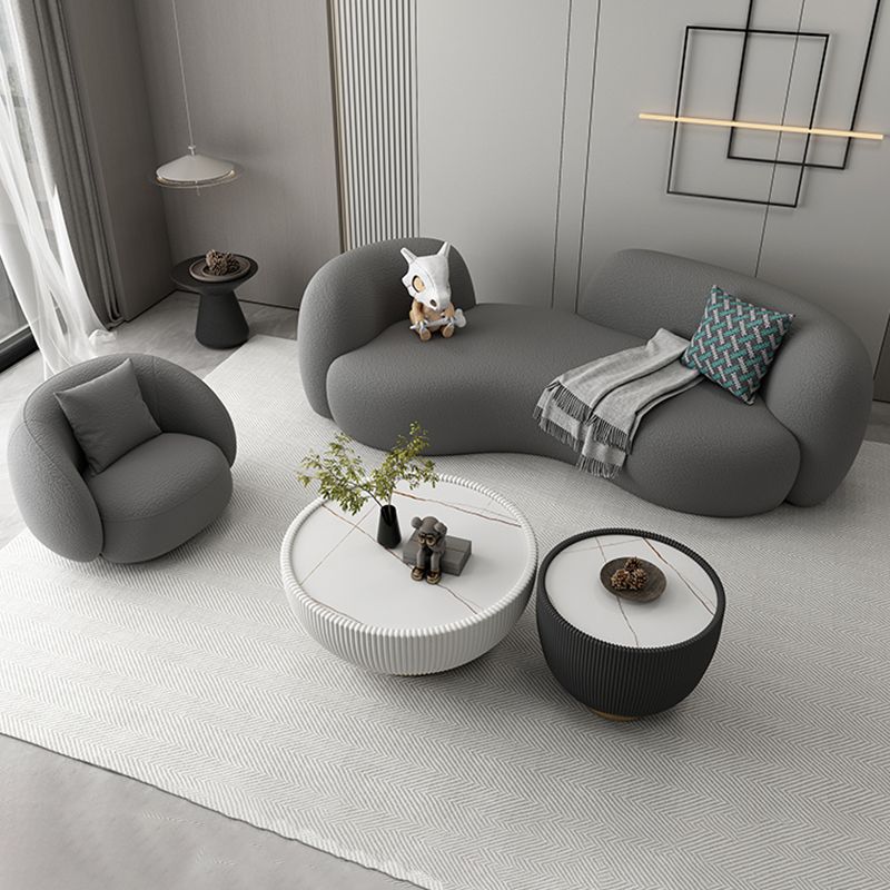 Modern Style Sofa with Curved Back and Padded Sponge Seat Sofa