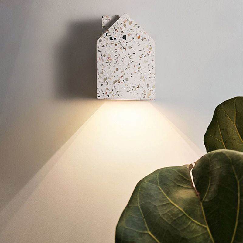 Modern Style House Shape Wall Sconce Stone 1 Light Sconces for Bedroom