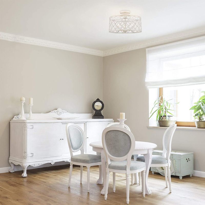 3-Lichten Candlestick Industriële Stijl Plafond Licht met bloem-vormige Holle Ijzeren Kooi Schaduw voor Eetkamer