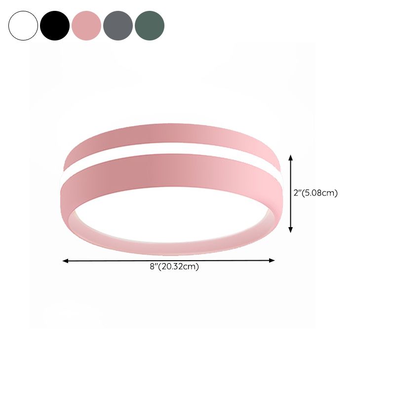 Modern Metal Flush Mount LED Circle Shape Ceiling Lamp with Acrylic Shade for Living Room