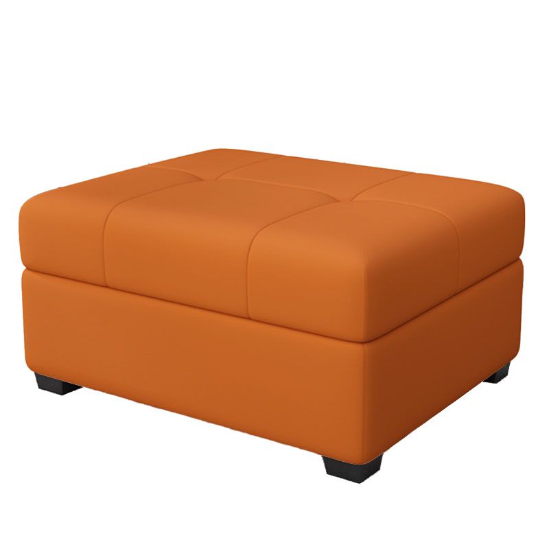 Modern Storage Ottomans Rectangle Leather Storage Ottomans with Legs