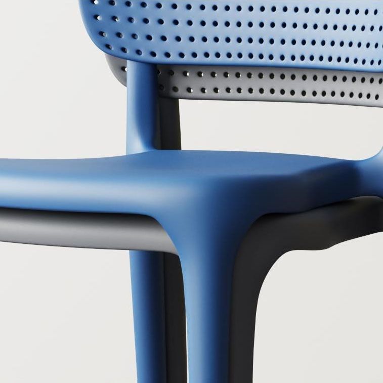 Sedia da pranzo in plastica in plastica contemporanea sedia aperta