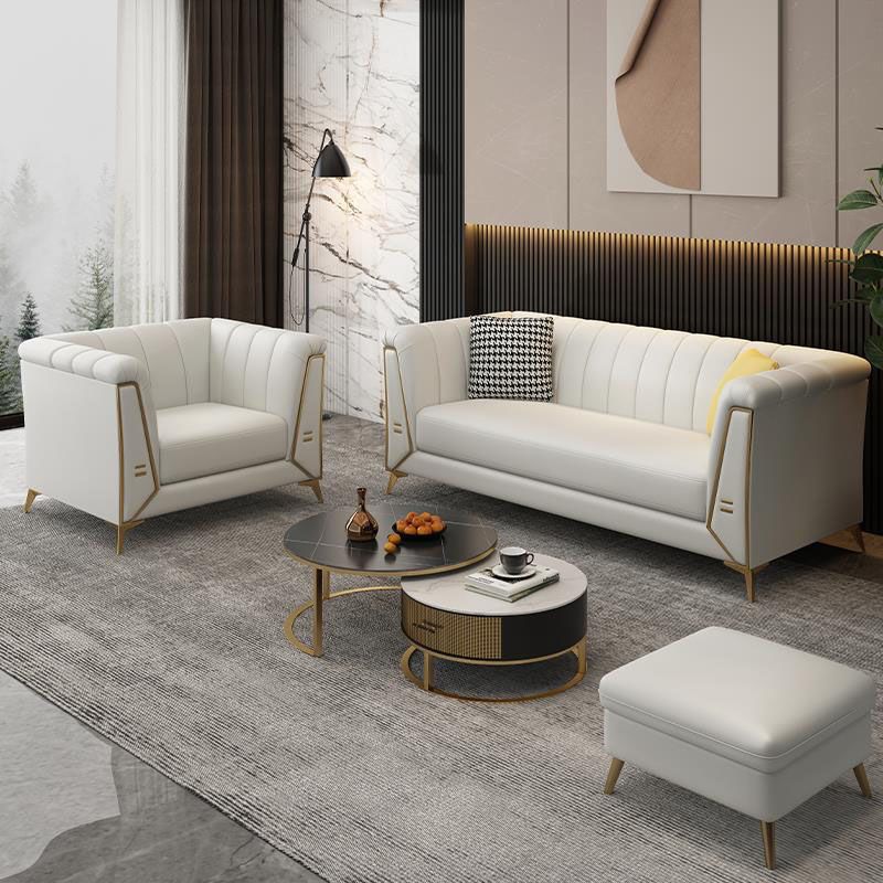 30.7" H Contemporary Faux Leather Tuxedo Sofa for Living Room