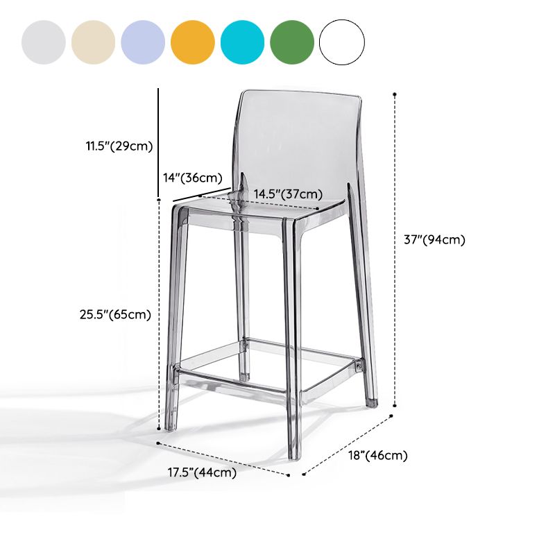 Contemporary Acrylic Counter Chair Low Back Indoor Bar Stools