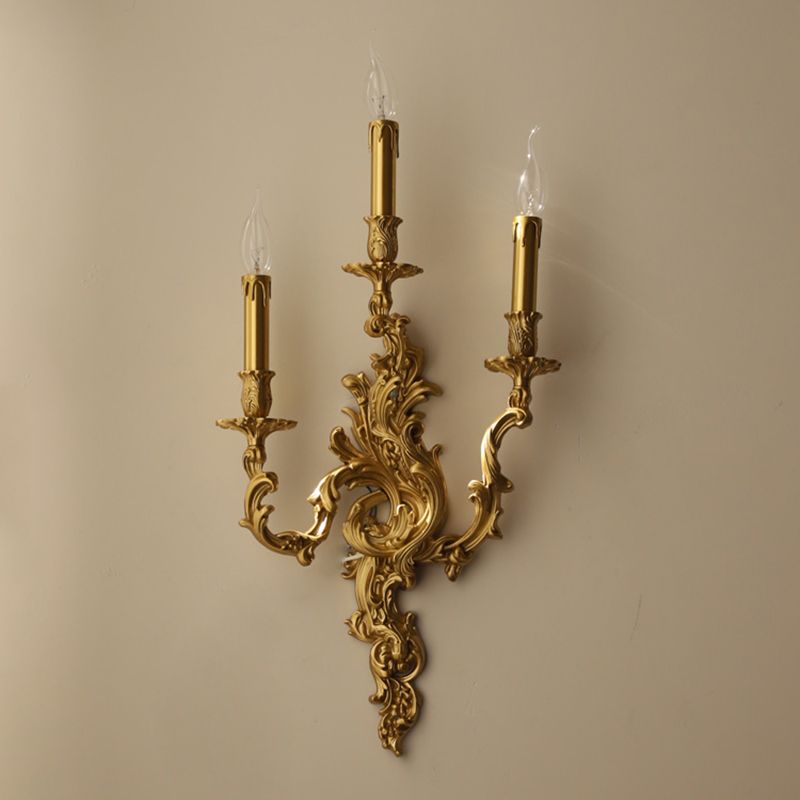 Contemporary Metal Wall Light Brassy Shade Wall Lamp for Bedroom