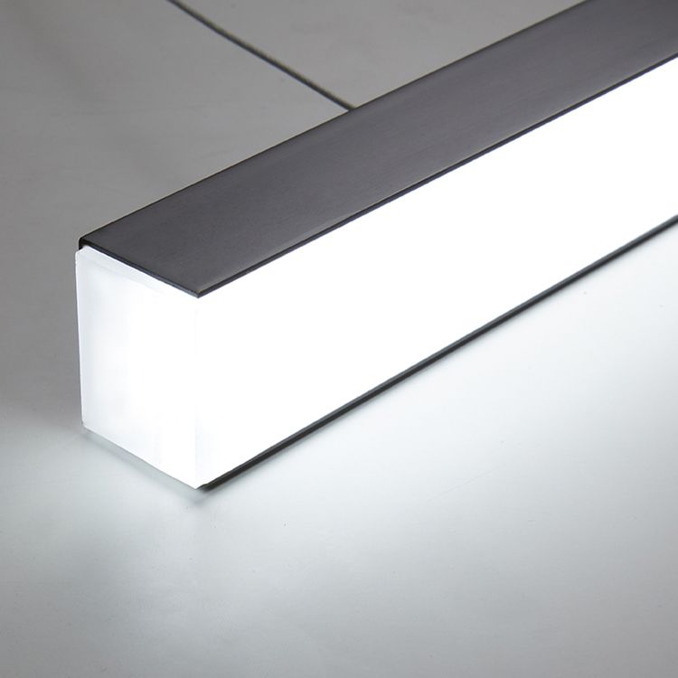 Lineare Inselleuchte moderne Metall -Einzelhellinsel Deckenleuchte in Schwarz