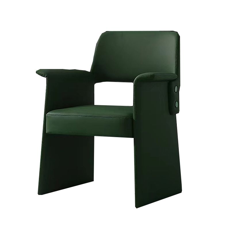 Modern Style Arm Chair Faux Leather Open Back Dining Chair for Dining Room