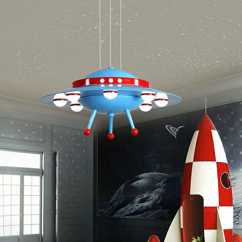 Flying Saucer Child Room Chandelier Pendant Light Acrylic Cartoon LED Ceiling Light