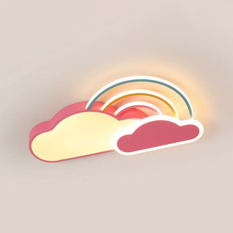 Cloud Shape Metal Flush Mount Light Kid Style 5 Lights Flush Mount Fixture