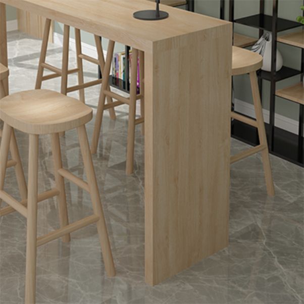 Contemporary Rectangle Bar Table Set 1/7 Pcs Solid Wood Bar Table and Backless Stools