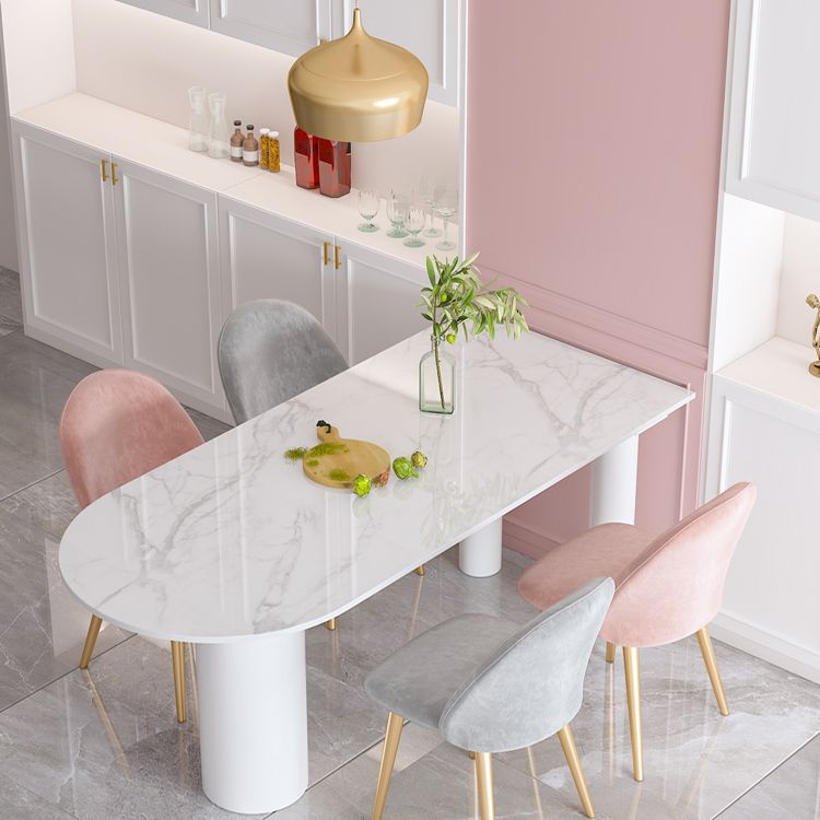 Freeform Sintered Stone White Table Simplicity 3 Legs Table for Home