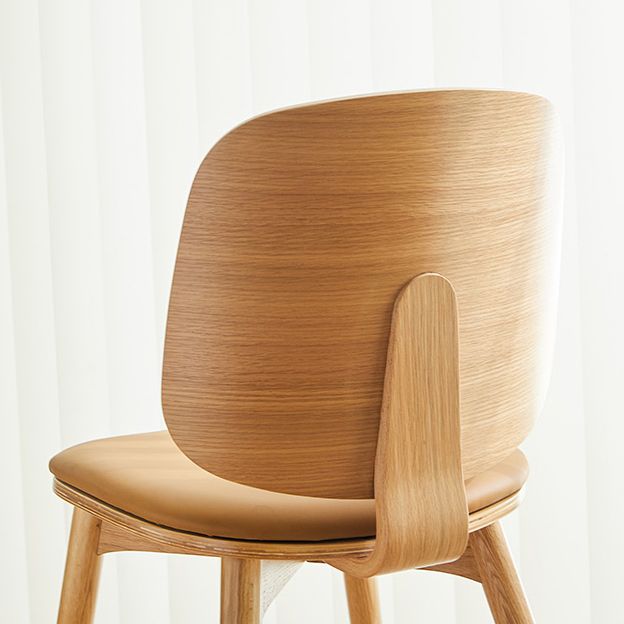 Solid Wood Side Chair Modern Low Back Indoor Dining Chair for Home