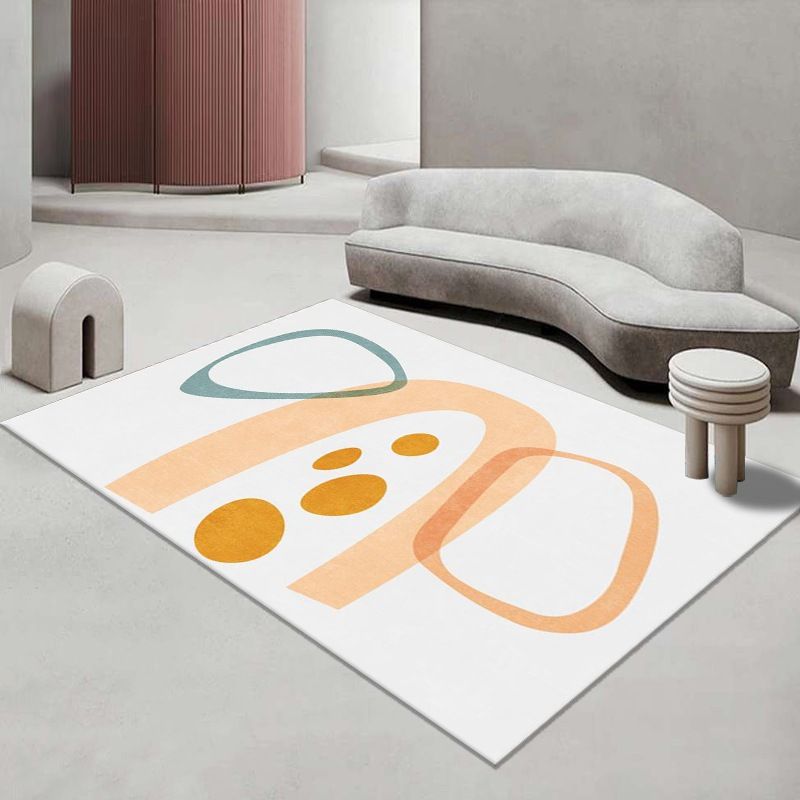 Gray Modern Carpet Polyester Color Piece Carpet Washable Carpet for Living Room