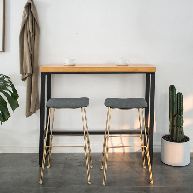 Glam Metal Stool Upholstered Counter Stool in Matte Finish for Indoor