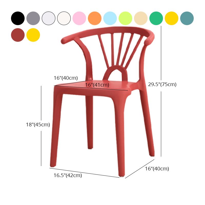 Silla lateral apilable de plástico moderno con respaldo de listón, silla de comedor con acabado mate