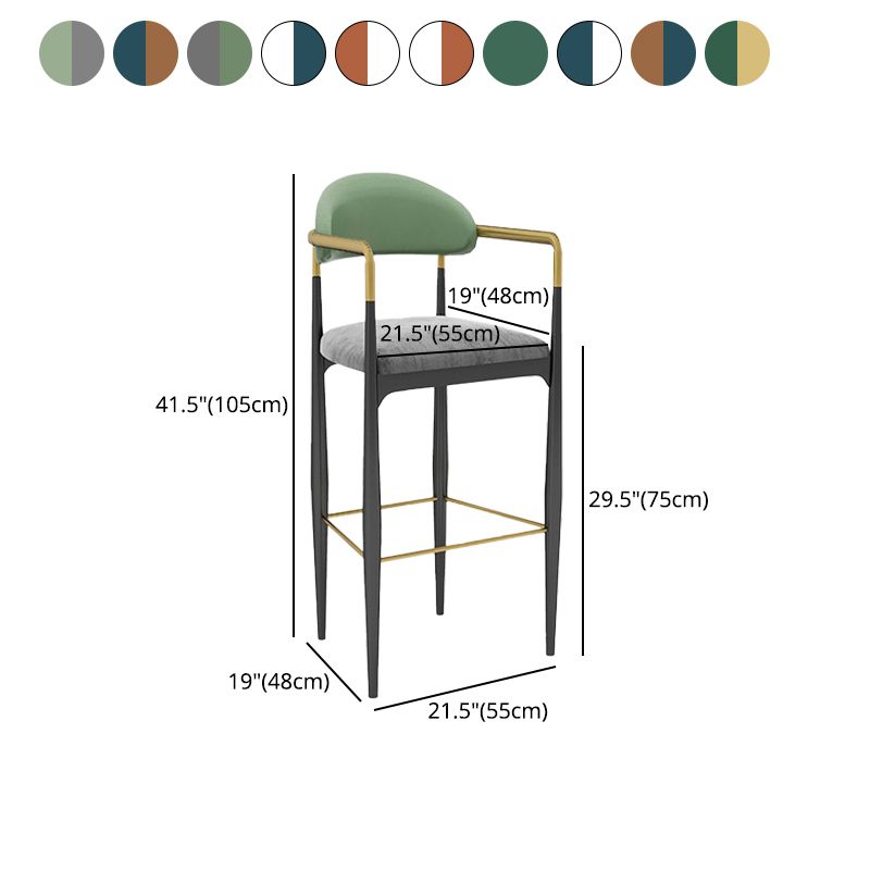 Scandinavian Home Velvet Counter Stool Matte Finish Footrest Stool