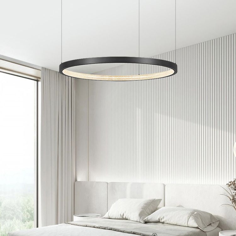 Clear Acrylic Shade Minimalist Suspension Light for Living Room Dinning Room