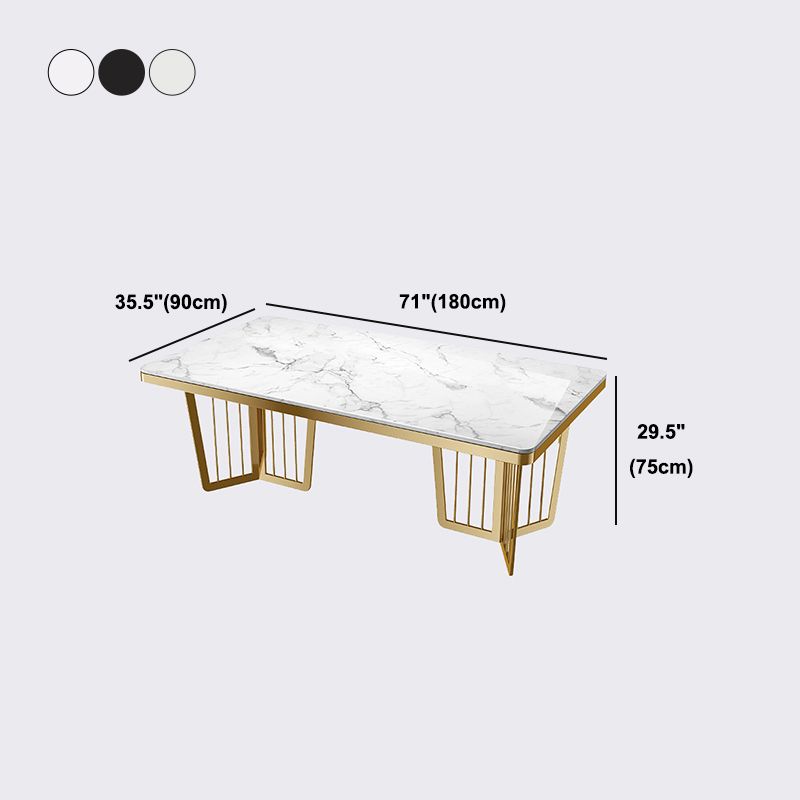 Traditional Luxury Dining Table Black Marble Rectangle Dining Table for Home
