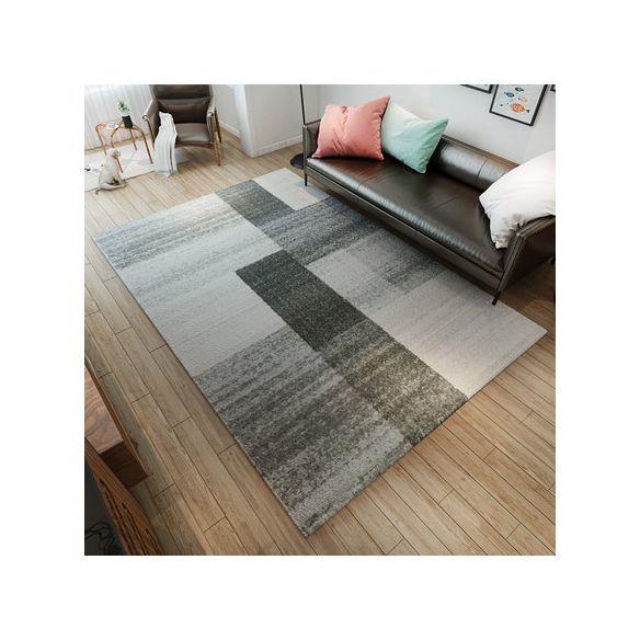 Nordic Geometric Pattern Rug Multi-Color Polypropylene Carpet Anti-Slip Washable Stain Resistant Rug for Great Room