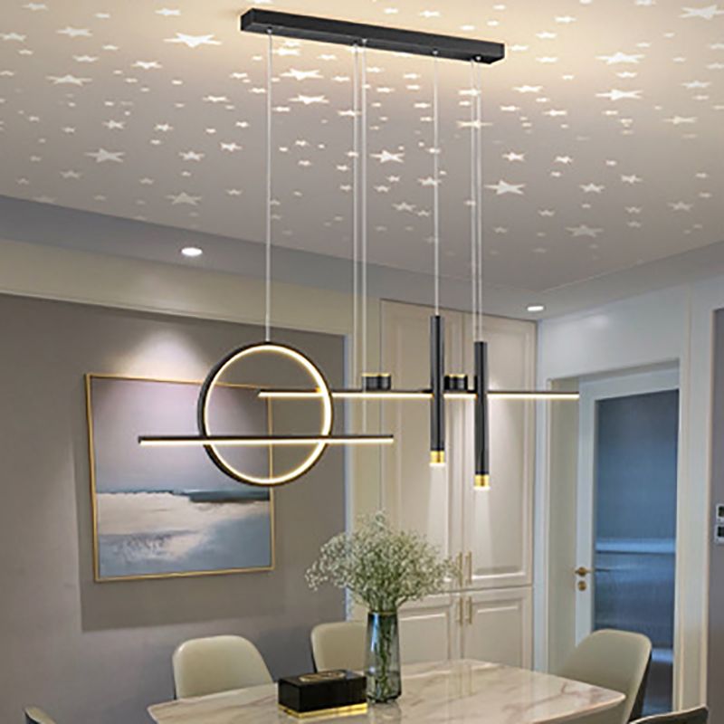 Moderne geometrie Island Lichtarmaturen Multi-hoofd restaurant Hangende lamp met Spotlight