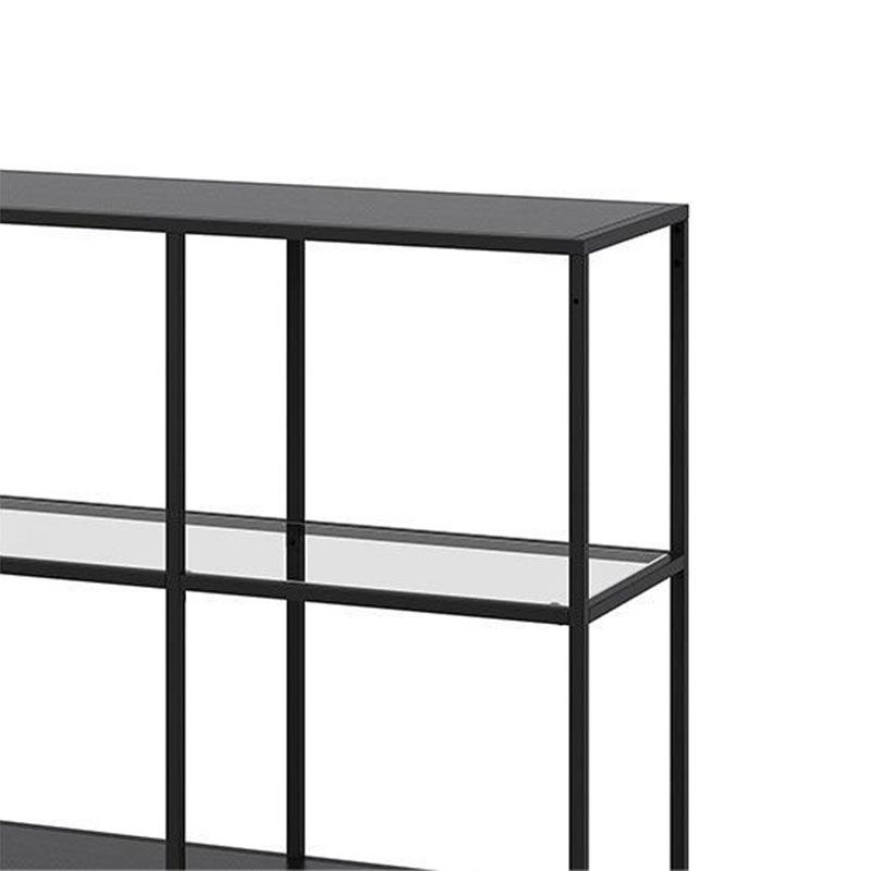 Modern Iron Console Sofa Table Rectangle End Table with Shelves for Hall
