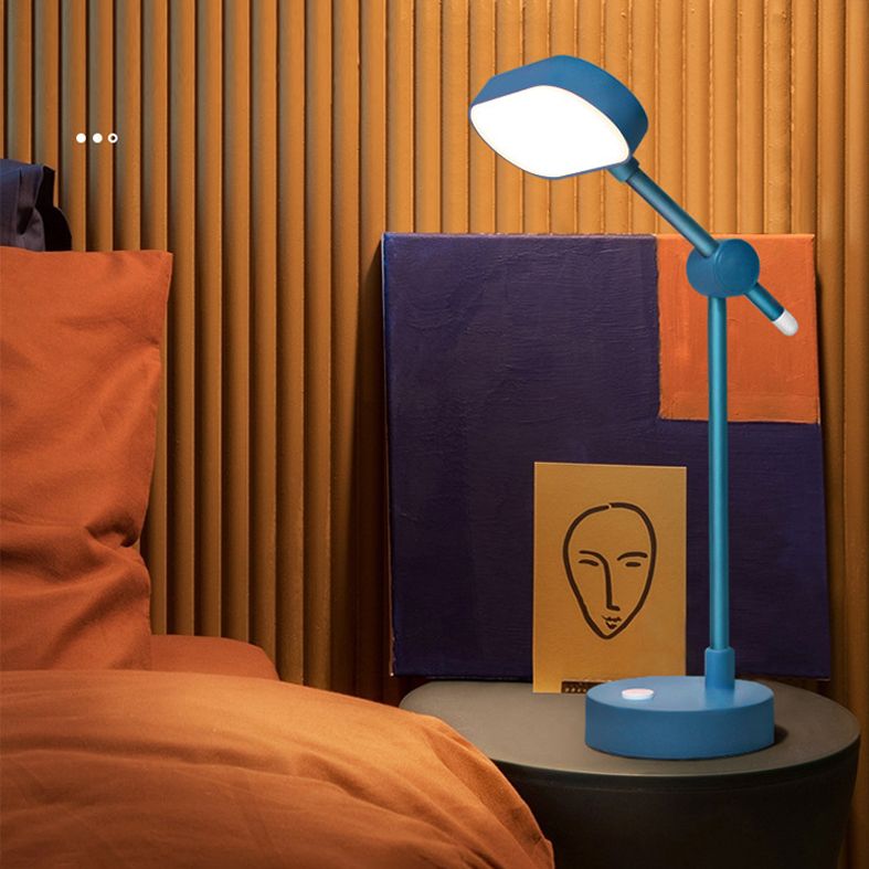 Rectangular Bedroom Lectura de libros Lámpara de mesa de metal de metal con brazo ajustable