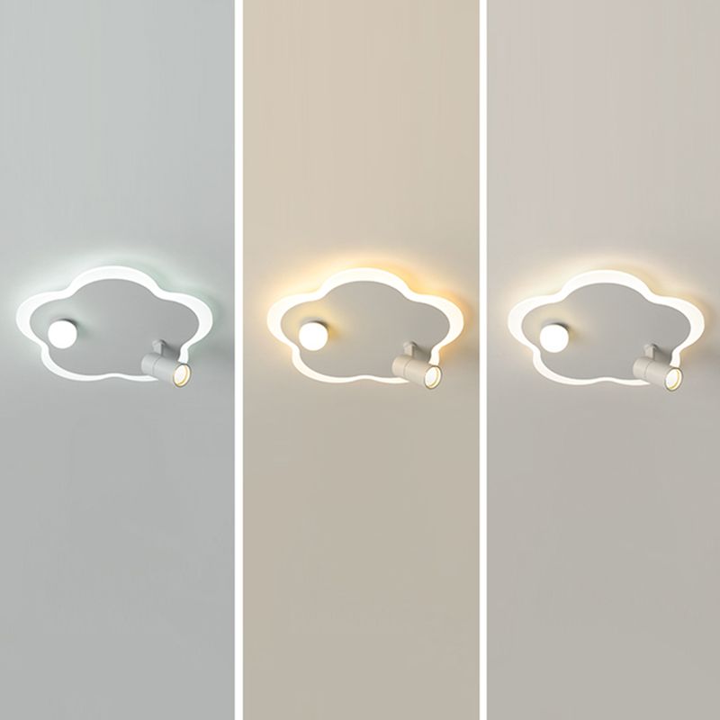 Contemporary Flower-Shaped LED Flush Mount Ceiling Lights White Acrylic Ceiling Mounted Fixture