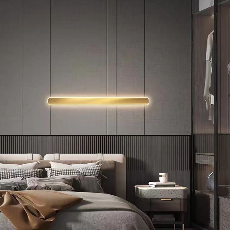 Modern Metal Wall Sconce Rectangle Shape Wall Light with Acrylic Shade for Bedroom
