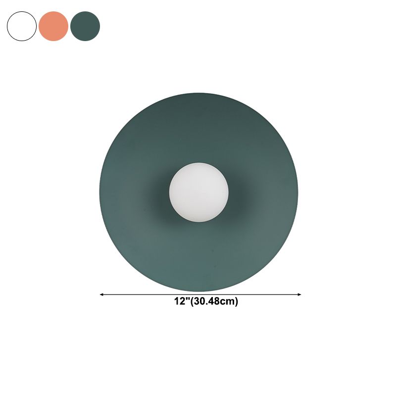 Modern Style Spherical Shape Wall Sconce Glass 1 Light Sconces for Corridor