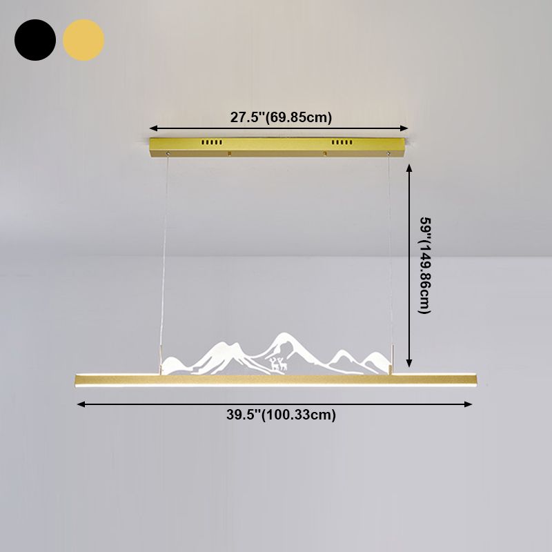 Modern Dining Chandelier Light Modern Rectangle Pendant Lamp Fixture for Dining Room