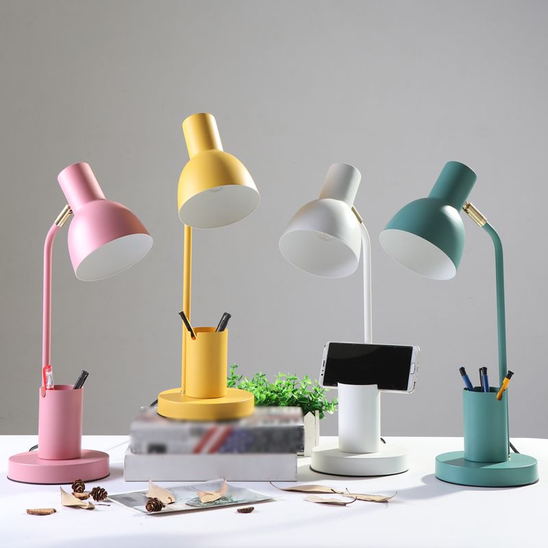 Bell Shade Metall Lesen Lampe Macaron Style 1 Kopftischleuchte mit Stiftbehälter