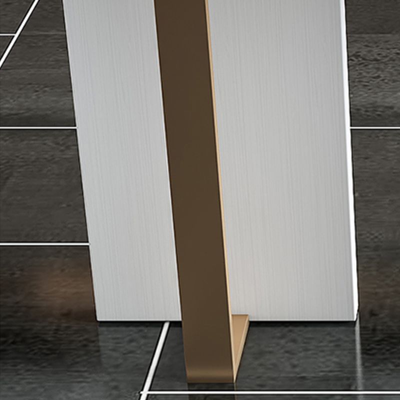 Glam Rectangle Bar Table Marble Double Pedestal Table for Indoor